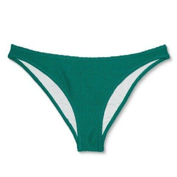 NWT Shade & Shore Textured Cheeky Bikini Bottoms XL Green - Picture 4 of 6